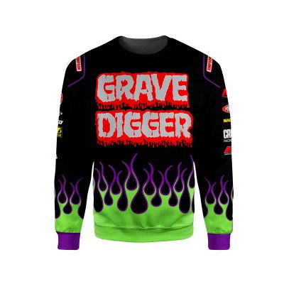 Grave Digger Shirt Hoodie Racing Uniform Clothes Monster Jam Sweatshirt Zip Hoodie Sweatpant