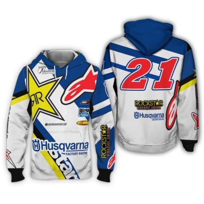 Rockstar Energy Husqvarna Shirt Hoodie Racing Uniform Clothes Motocross Sweatshirt Zip Hoodie Sweatpant