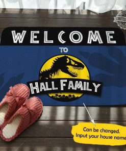 Jurassic Park Personalized House Name Doormat