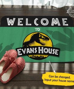 Jurassic Park Personalized House Name Doormat