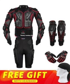 New Moto Motocross Racing Motorcycle Body Armor Protective Gear Motorcycle Jacket+Shorts Pants+Protection Knee Pads+Gloves Guard