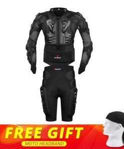 New Moto Motocross Racing Motorcycle Body Armor Protective Gear Motorcycle Jacket+Shorts Pants+Protection Knee Pads+Gloves Guard