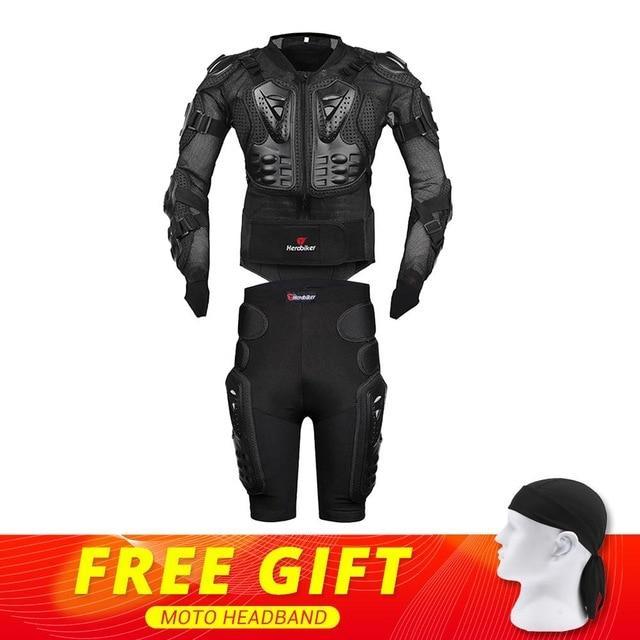 Motorcycle Body Armor Motocross Armour Motorcycle Jackets Gears Short Pants+protective Motocycle Knee Pad 
