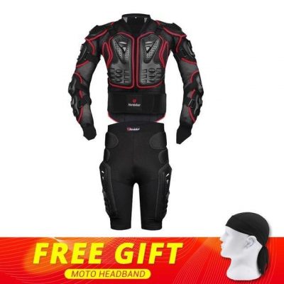 New Moto Motocross Racing Motorcycle Body Armor Protective Gear Motorcycle Jacket+Shorts Pants+Protection Knee Pads+Gloves Guard