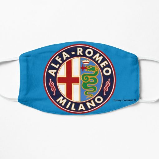 Antique Alfa-Romeo Classic Car Sign Flat Mask, Face Mask, Cloth Mask