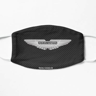 Aston Martin logo on carbon background Flat Mask, Face Mask, Cloth Mask