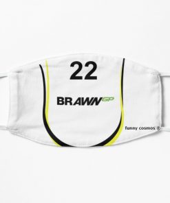 Brawn GP Button design Flat Mask, Face Mask, Cloth Mask