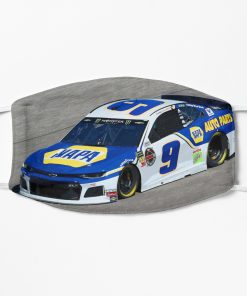 Chase Elliott racing in his Chevy 2 Flat Mask, Face Mask, Cloth Mask