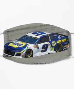 Chase Elliott racing in his Chevy Flat Mask, Face Mask, Cloth Mask
