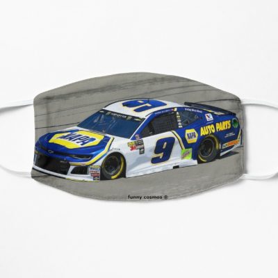 Chase Elliott racing in his Chevy Flat Mask, Face Mask, Cloth Mask