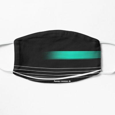 formula racing cool - black glowing green lights  Flat Mask, Face Mask, Cloth Mask