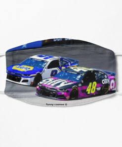 Jimmie Johnson and Chase Elliott Racing Flat Mask, Face Mask, Cloth Mask