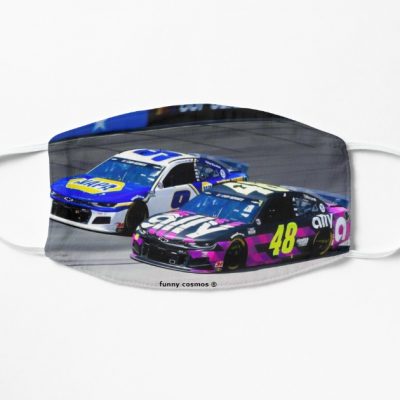 Jimmie Johnson and Chase Elliott Racing Flat Mask, Face Mask, Cloth Mask