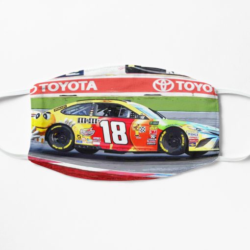 Kyle Busch racing on 2 wheels Flat Mask, Face Mask, Cloth Mask