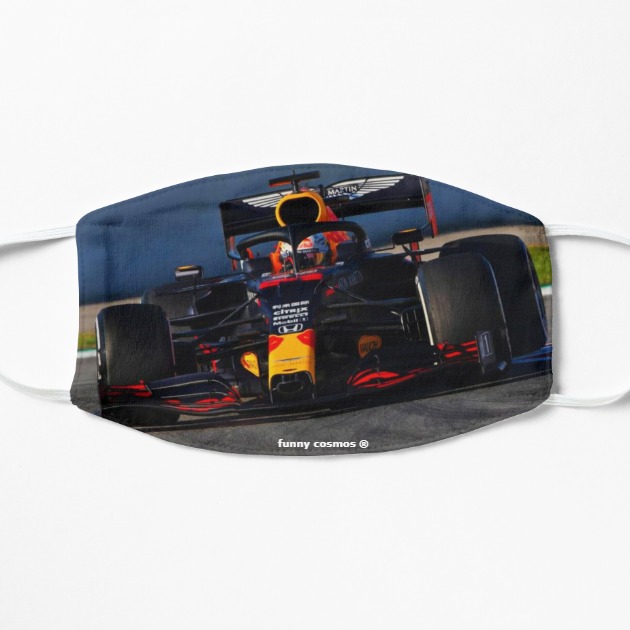 Max Verstappen in the 2020 F1 car from the front Flat Mask, Face Mask, Cloth Mask