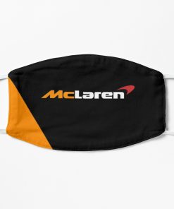Mclaren formula one F1 logo design black and orange Flat Mask, Face Mask, Cloth Mask