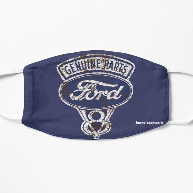 Oil Stained Ford Sign Flat Mask, Face Mask, Cloth Mask