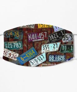 Vintage License Plates – Design 1 Face Mask, Cloth Mask