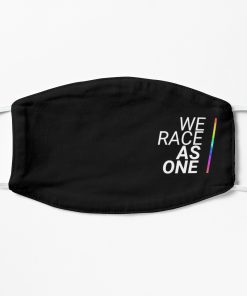 We race as one (Black) Flat Mask, Face Mask, Cloth Mask