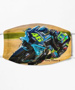 Valentino Rossi Racing His 2021 Motogp Motorcycle Abstract Face Mask, Cloth Mask