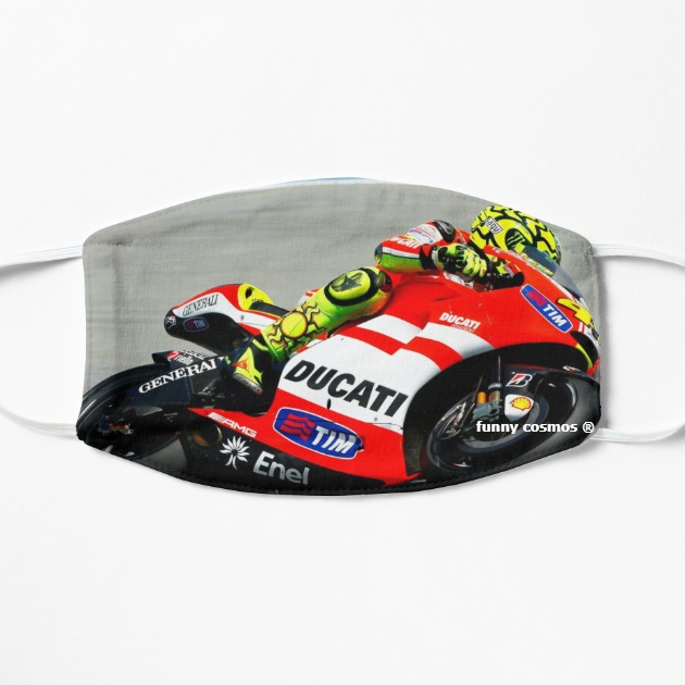 Valentino Rossi Riding His Ducati Face Mask, Cloth Mask T-Shirt in ...