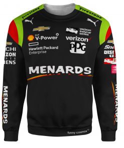 Simon Pagenaud Hoodie Penske Menard Indycar Sweater Indycar Series, Menard, Firestone, Hewlett Packard Enterprise, Ppg, Verizon, Shell V-Power Racing Uniform