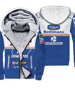 Ayrton Senna Hoodie Williams F1 Sweater Rothmans Racing, Nacional, Renault, Champion, Omp, Elf Racing Uniform
