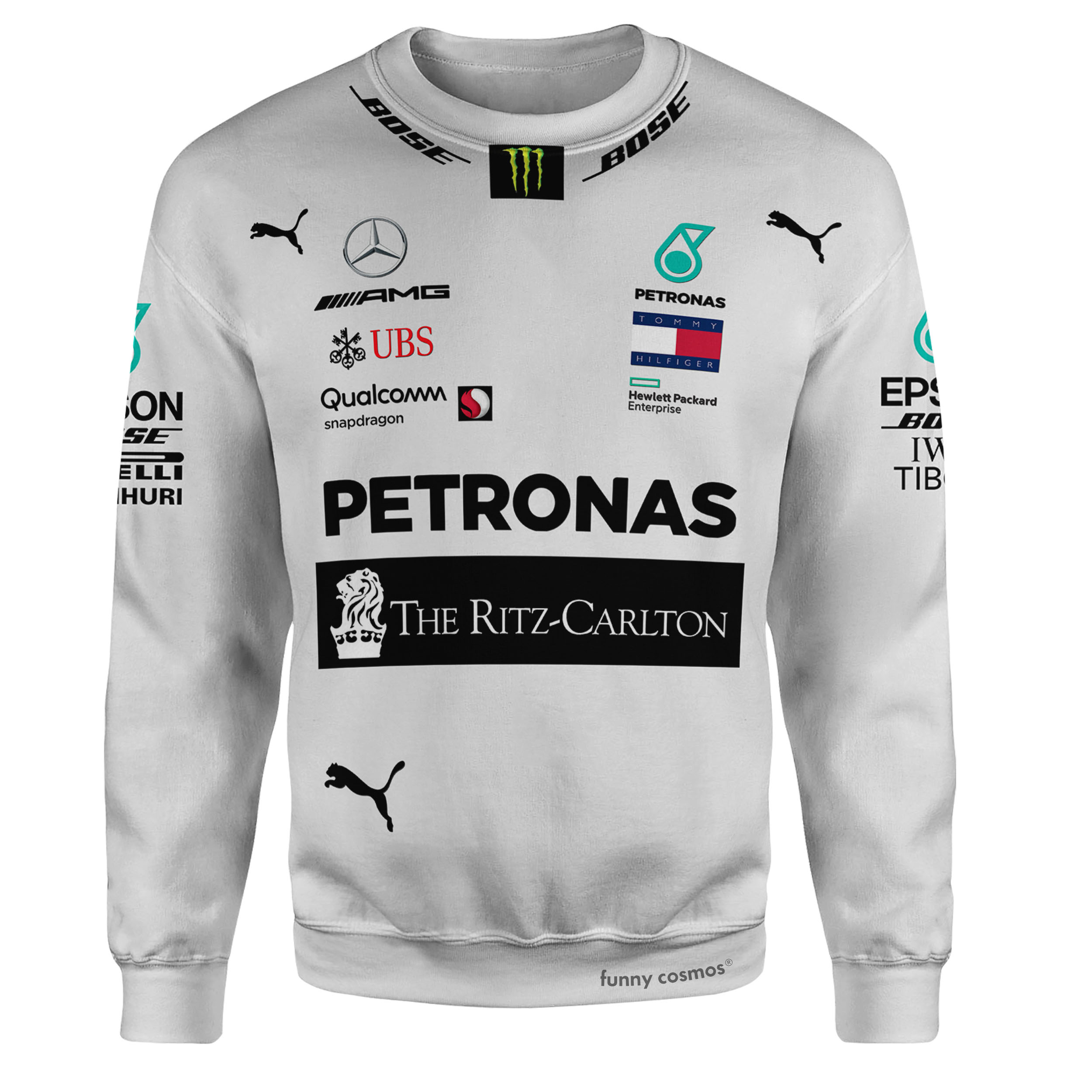 Official 2020 Mercedes-AMG F1 Team Lewis Hamilton Mens Zip Up Sweatshirt Jumper 