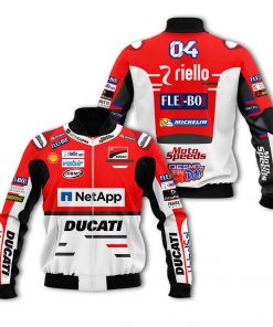 Andrea Dovizioso Bomber Jacket Ducati Gp Ducati Net App, Motogp 2018, Riello, Motospeeds, Fle-Box, Desmo Dovi Bomber Jacket