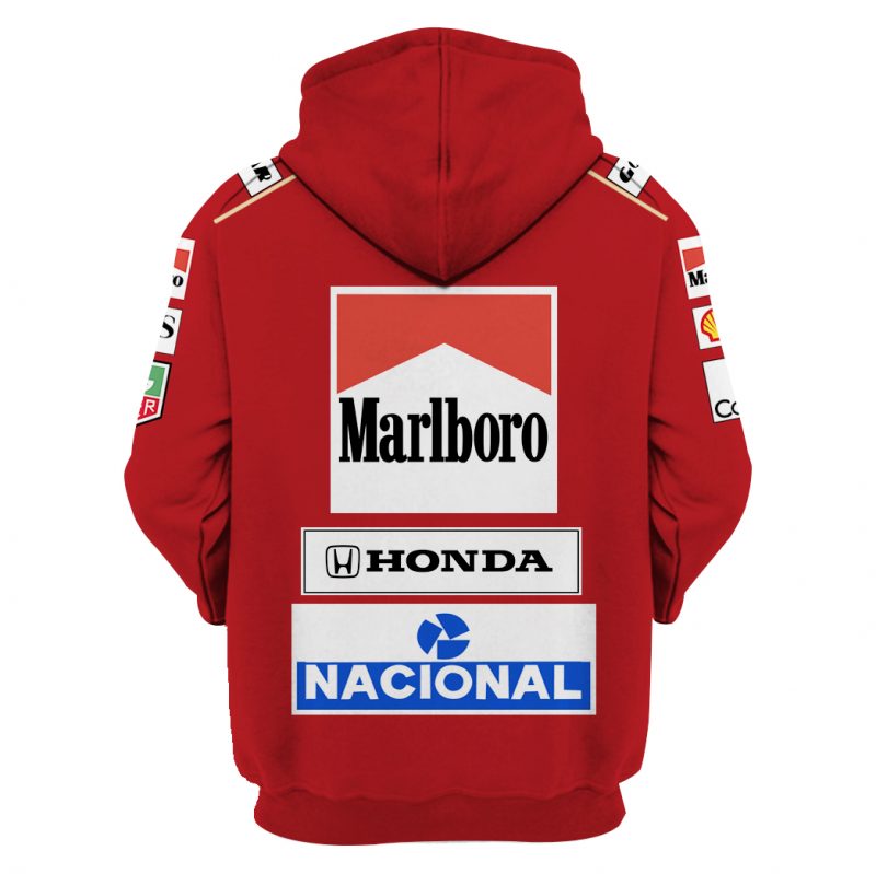Ayrton Senna Hoodie Mclaren Grand Prix Sweater Tag Heuer, Nacional, Omp, Boss Men’S Fashion, Marlboro, Honda, Shell Racing Uniform