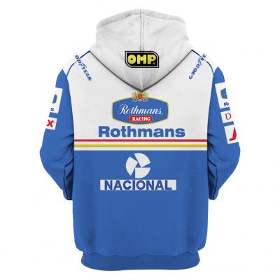 Damon Hill, Ayrton Senna Hoodie Williams F1 Sweater Rothmans Racing, Nacional, Renault, Champion, Omp, Elf Personalized Hoodie
