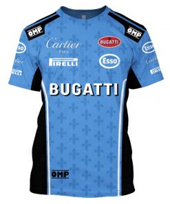 Hoodie Bugati F1 Sweater Ettore Bugatti, Cartier Paris, Omp, Pirelli, Esso Racing Uniform
