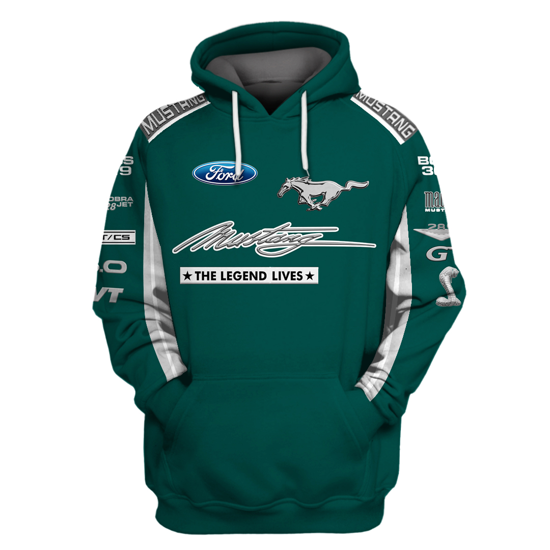 Hoodie Ford Racing Sweater Ford Mustang The Legend Lives Game, Ford ...