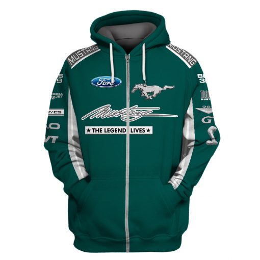 Hoodie Ford Racing Sweater Ford Mustang The Legend Lives Game, Ford Racing Racing Uniform