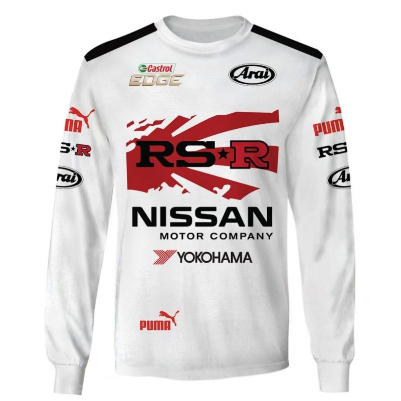 Hoodie Nissan Motor Company, Yokohama, Castrol Edge, Puma, Arai, Rs.R Racing Uniform