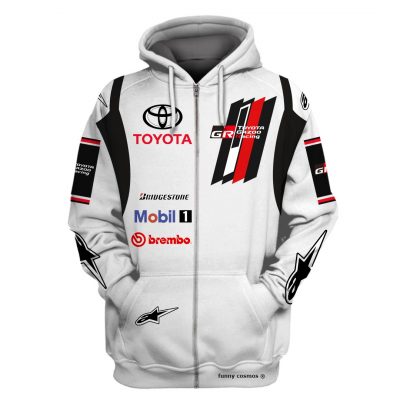 Hoodie Toyota Sweater Toyota Gazoo Racing, Mobil 1, Bridgestone, Brembo, Alpinestars Racing Uniform