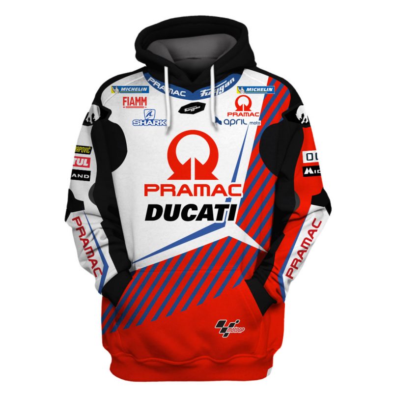 Johann Zarco Hoodie Motogp Sweater Pramac Ducati, April Moto, Michelin, Fiamm, Shark, Motogp, Pramac Furygan Personalized Hoodie