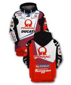 Johann Zarco Hoodie Motogp Sweater Pramac Ducati, April Moto, Michelin, Fiamm, Shark, Motogp, Pramac Furygan Racing Uniform