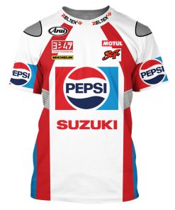 Kevin Schwantz Hoodie Yoshimura Suzuki Gp Sweater Pepsi, Suzuki, Yoshimura Team, Arai, Motul 34, Michelin Racing Uniform