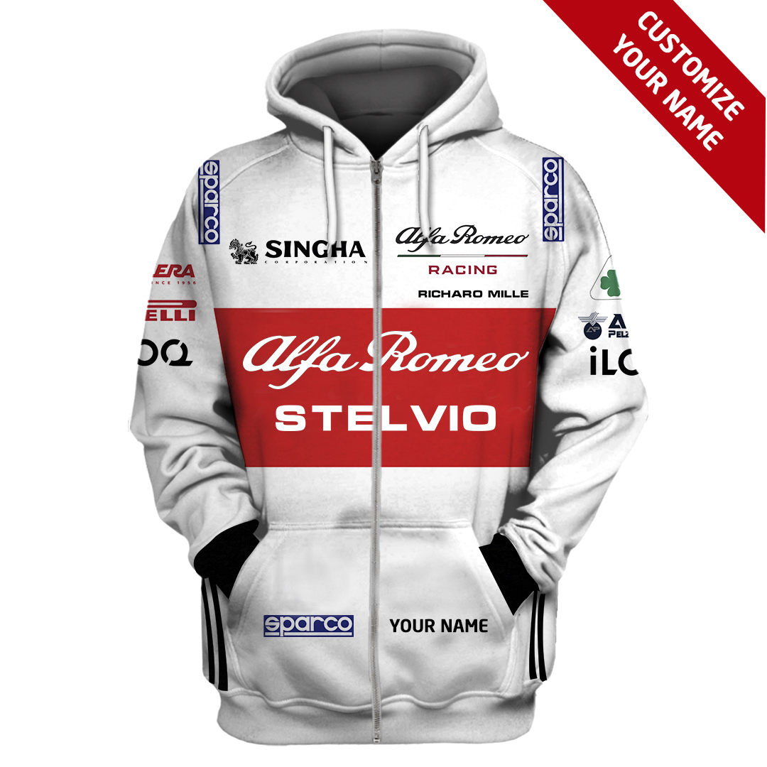 Kimi Raikkonen Hoodie Alfa Romeo F1 Sweater Stelvio Quadrifoglio, Kimi Raikkonen, Ice Man, Sparco, Richard Mille Personalized Hoodie