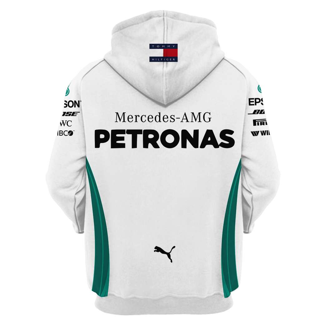 Lewis Hamilton Hoodie Mercedes-Amg Petronas Sweater Abu Dhabi Grand Prix, The Ritz-Carlton, Petronas, Mercedes Amg, Hewlett Packard Enterprise, Qualcomm Snapdragon, Ubs, Bose Personalized Hoodie
