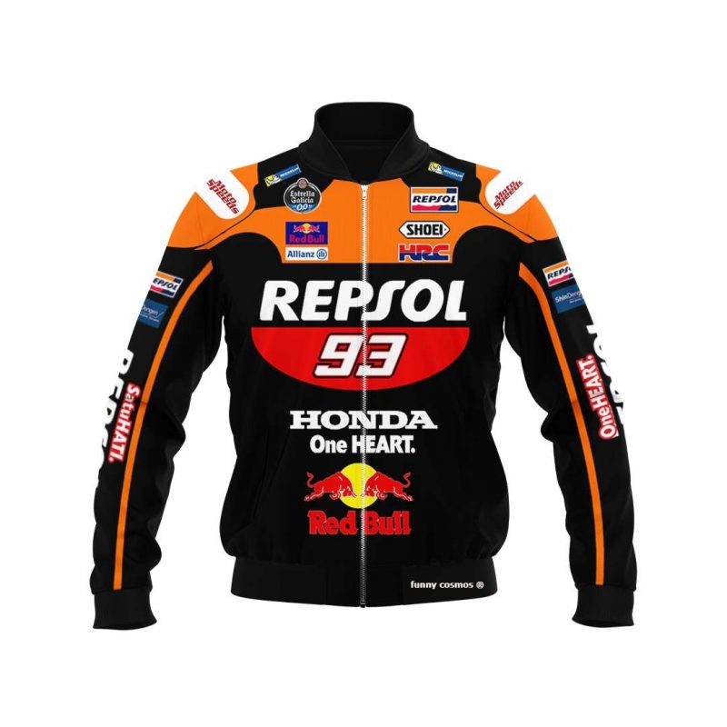Marc Marquez Bomber Jacket Red Bull Honda Repsol Marc Marquez 93, Honda One Heart, Motospeeds, Marquez, Repsol Bomber Jacket