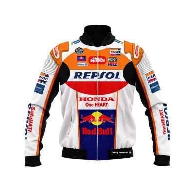 Marc Marquez, Jorge Lorenzo Bomber Jacket Red Bull Honda Repsol Honda One Heart, Motospeeds, Marquez, Repsol Bomber Jacket