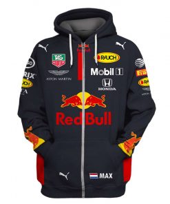 Max Verstappen Hoodie Aston Martin F1 Sweater Tag Heuer, Red Bull, Mobil 1, Honda ,Aston Martin 2020, Max Verstappen Racing Uniform