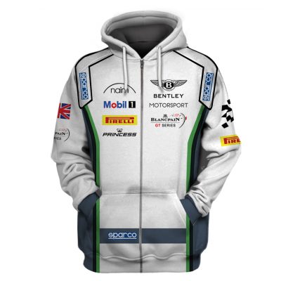 Maxime Soulet Hoodie Bentley Team M-Sport Sweater Blancpain Gt Series, Bentley Motorsport, Naim, Mobil 1, Pirelli, Princess, Sparco Racing Uniform