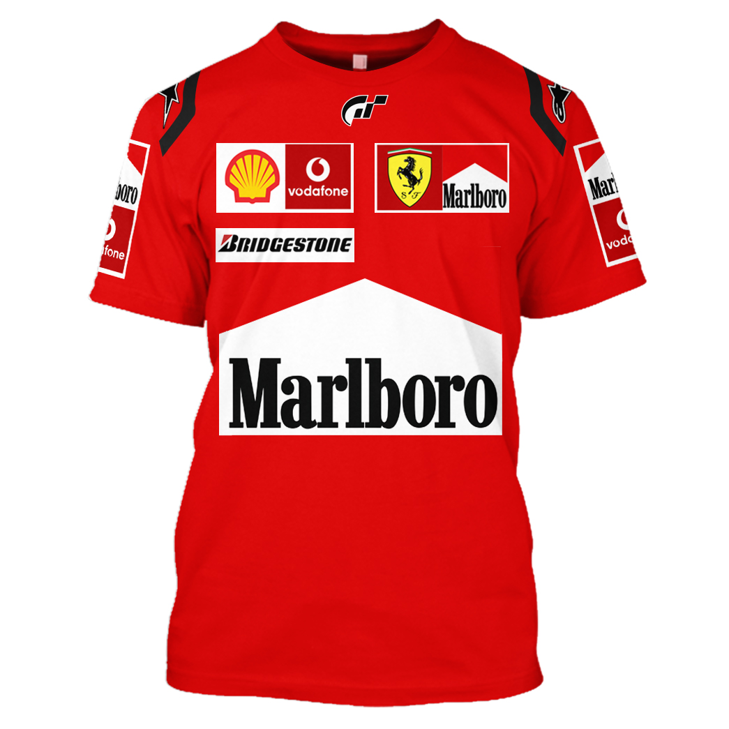 Michael Schumacher Hoodie Marlboro Ferrari Vodafone F1 Sweater Marlboro ,Ferrari, Vodafone, F1, Bridgestone Racing Uniform