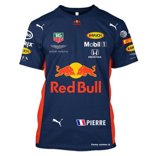 Pierre Gasly Hoodie Sweater Tag Heuer, Red Bull, Mobil 1, Honda, Aston Martin, Pierre Racing Uniform