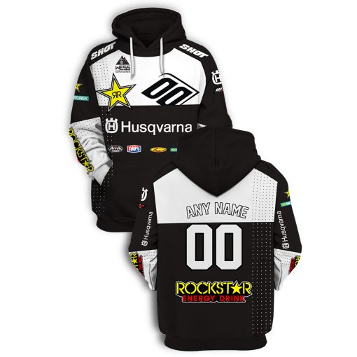 Rockstar Energy, Husqvarna Factory Hoodie Dakar Rally, Rockstar Energy, Husqvarna Factory, Shot, Wess Personalized Hoodie