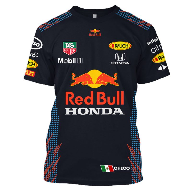 Sergio Perez Hoodie Red Bull F1 Sweater Checo , Red Bull, Mobil 1, Tag Heuer, Honda Racing Uniform