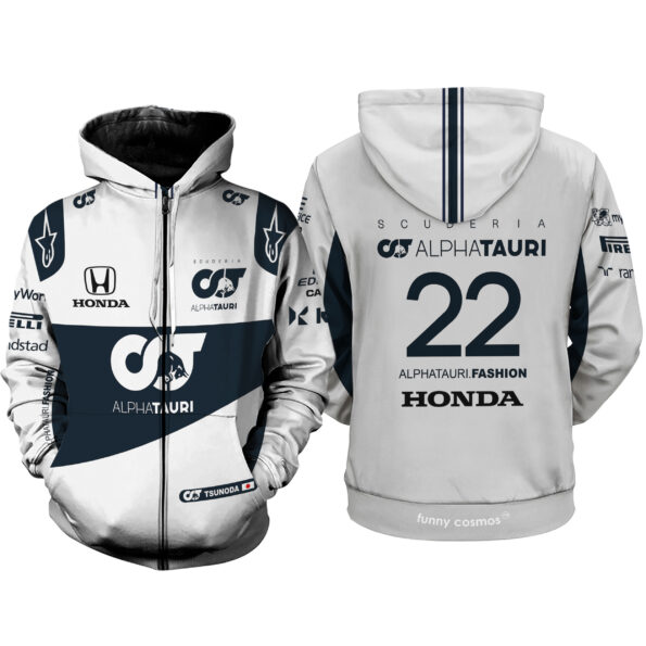 Yuki Tsunoda Formula 1 2022 Shirt Hoodie Racing Uniform Clothes Sweatshirt Zip Hoodie Sweatpant